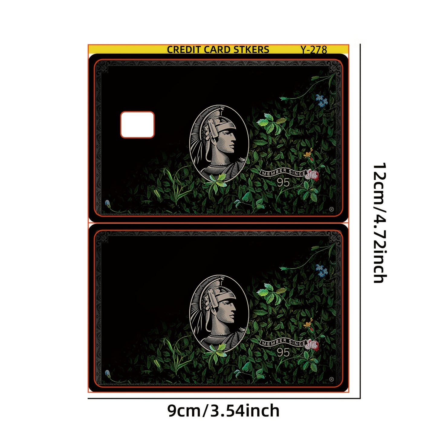 1 set of 2 "Art and Fashion Fusion" creative pattern credit card stickers, anti-fingerprint and scratch-resistant, ultra-thin, suitable for debit cards, transit cards, and credit cards