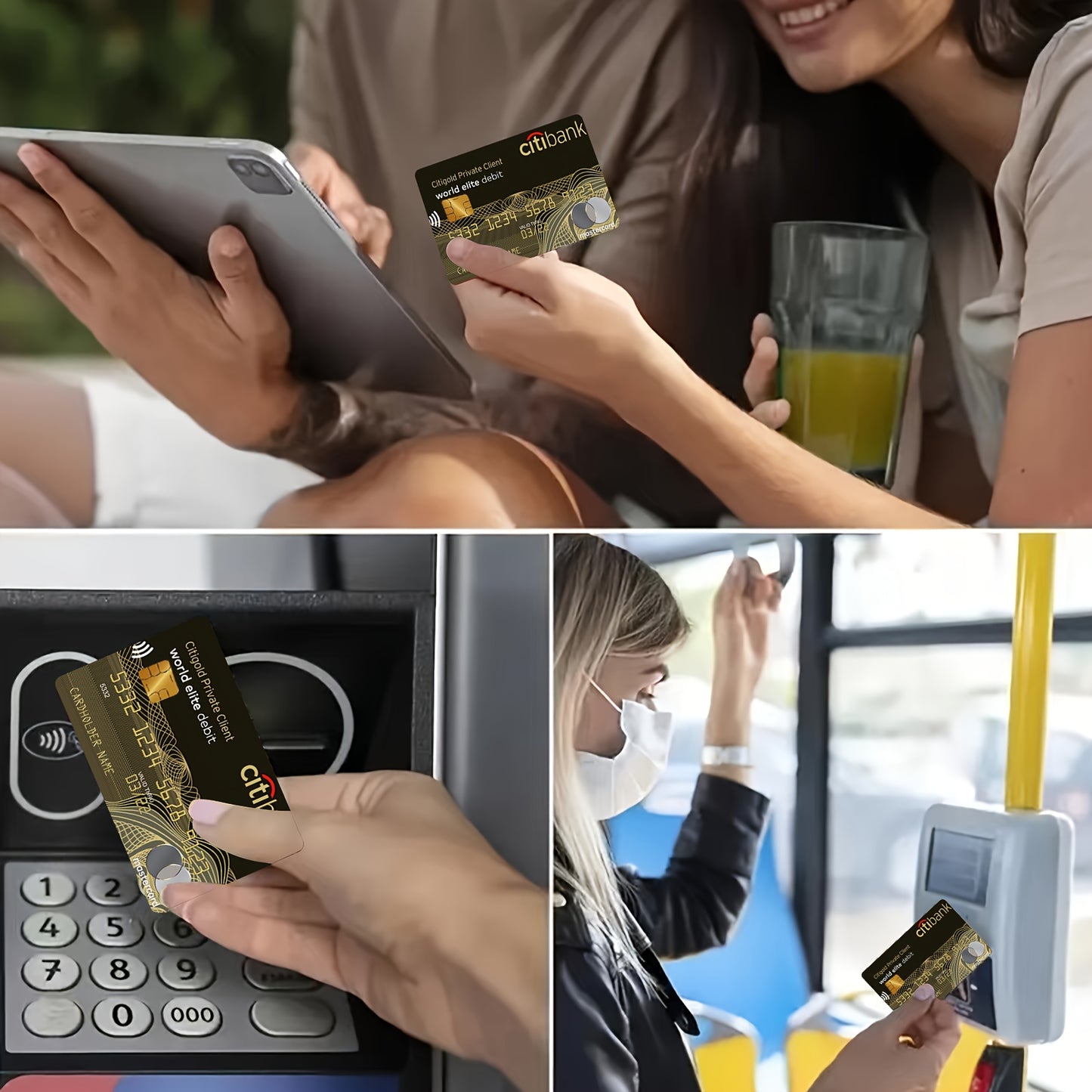 1 Set of 2 Luxury Golden Line Pattern Credit Card Stickers, Anti-Fingerprint and Scratch-Resistant Ultra-Thin High-Quality Suitable for Prepaid Cards, Transit Cards, and Special Credit Cards