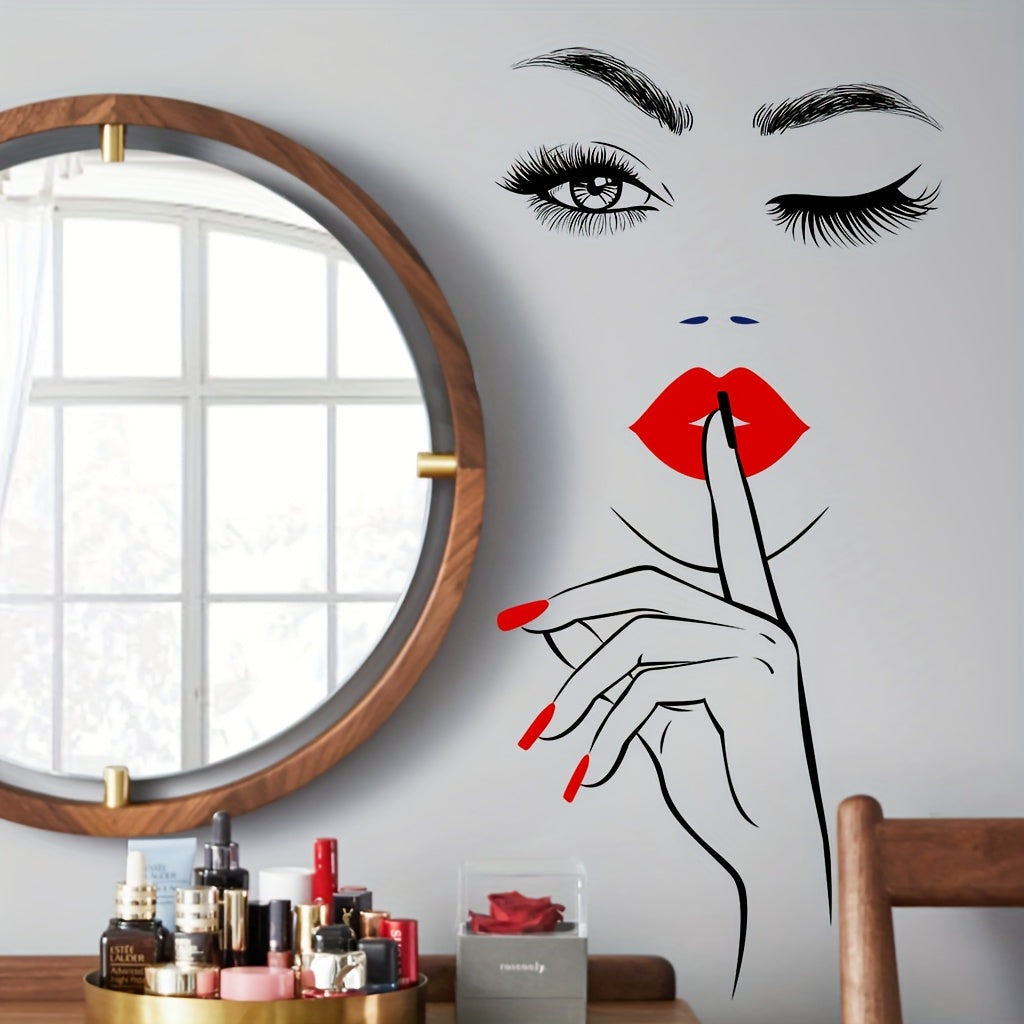 1 elegant Women's wall sticker, suitable for background wall decoration in living rooms, bedrooms, home decoration, cabinet decoration, etc