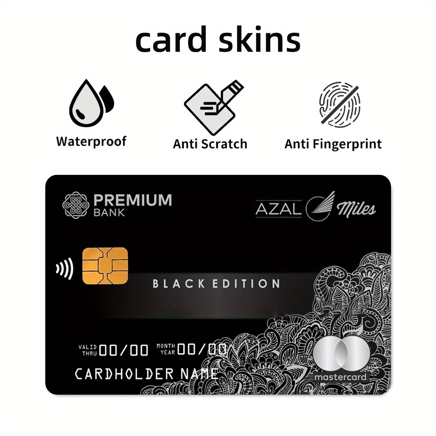 1 set of 4 thickened frosted credit card stickers for men and women, suitable for credit cards, bank cards, debit cards, bus cards, removable self-adhesive decorative card stickers, scratch-proof, stain-proof, good quality, c