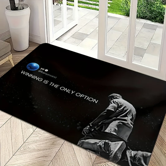 1-2pcs Winning Is The Only Choice Hip Hop Home Mat, Bedroom, Living Room, Kitchen Home Decoration Mat, Velvet Mat, Multiple Sizes Available