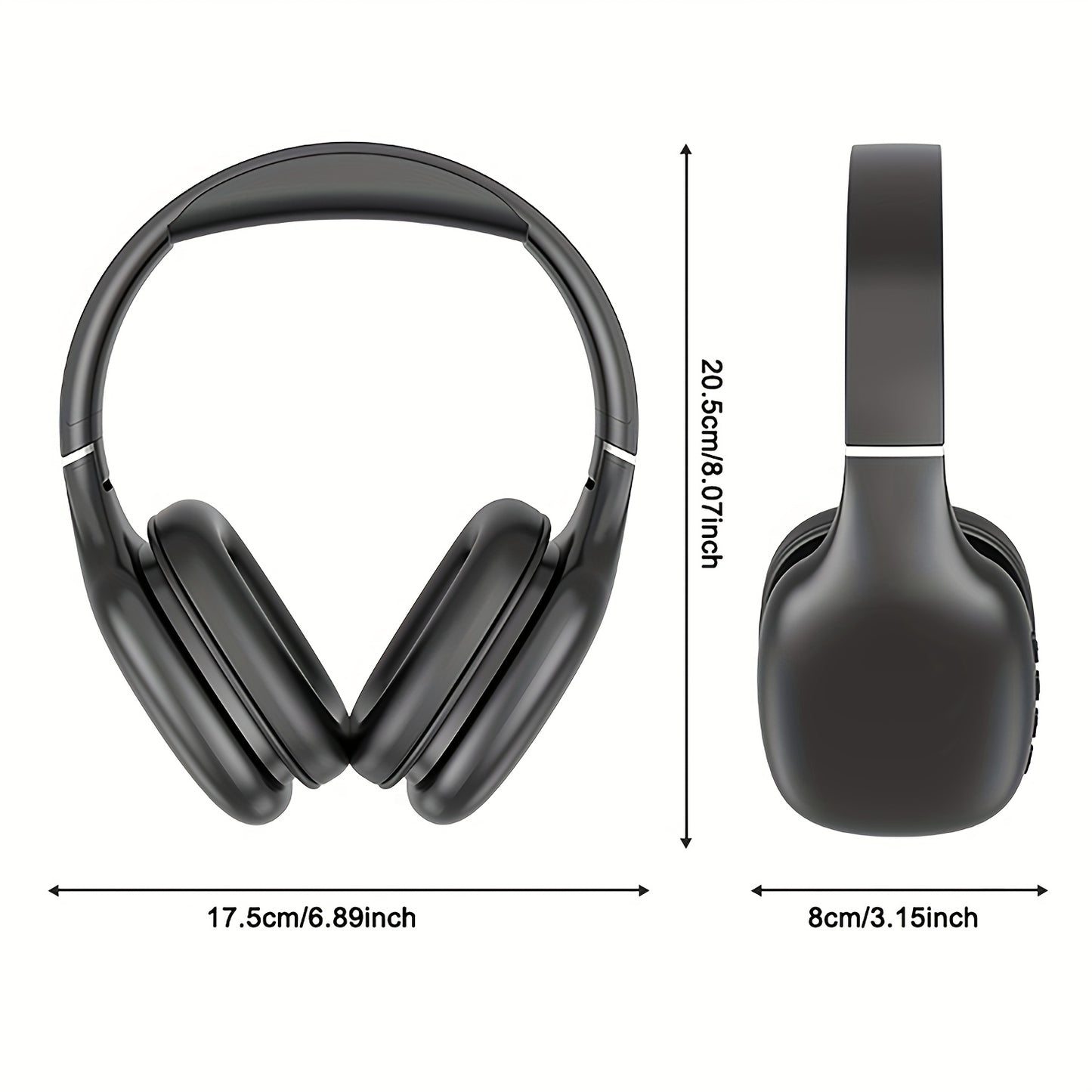 [Wireless Headset] HIRRES BT1638-5.4 Wireless Over-Ear Headset | Ultra-High Sound Quality, Comfortable Padded Design, Foldable, Built-in Mic for Gaming, Travel, Home Office, Gym - Ideal Holiday Gift