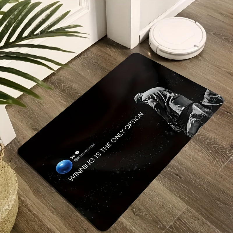 1-2pcs Winning Is The Only Choice Hip Hop Home Mat, Bedroom, Living Room, Kitchen Home Decoration Mat, Velvet Mat, Multiple Sizes Available