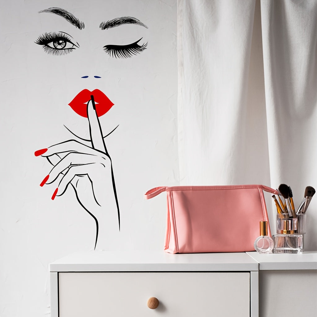 1 elegant Women's wall sticker, suitable for background wall decoration in living rooms, bedrooms, home decoration, cabinet decoration, etc