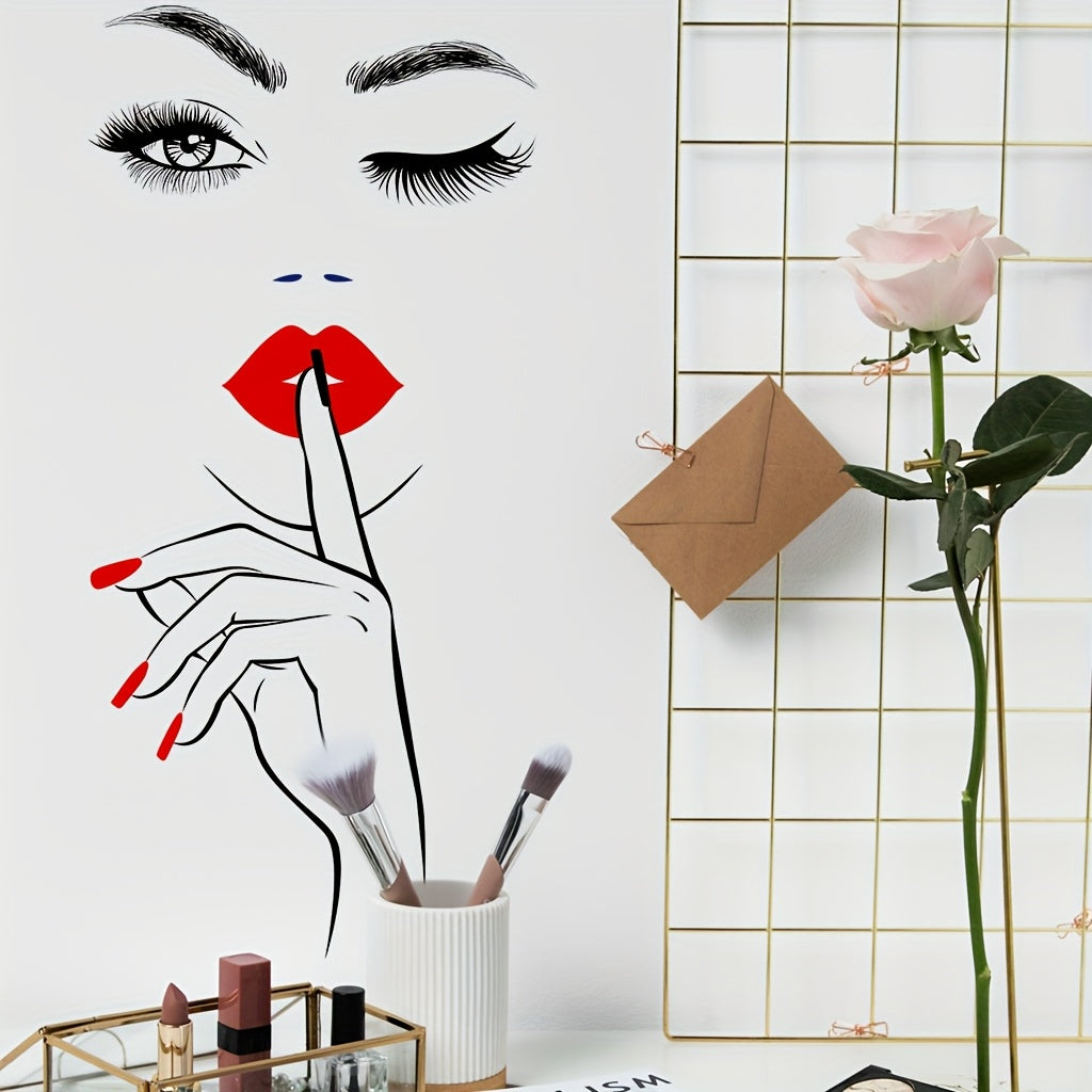 1 elegant Women's wall sticker, suitable for background wall decoration in living rooms, bedrooms, home decoration, cabinet decoration, etc