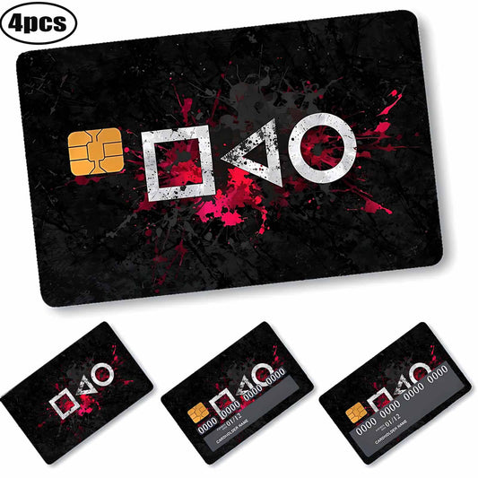 1 Set/4 Sheets, New Square Triangle Circle Game Stickers in 2025, Suitable for Traffic, Keys, Credit Cards, Debit Cards, Card Protection Film, Bubble-Free, PrivacyProtecting Ultra-Thin, Matte Finish, Digital Printing, Key Pro