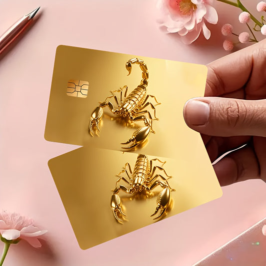 "Metallic scorpion pattern Credit Card Sticker used for EBT, transportation, keys, credit cards, debit cards, card skins, protect bank cards, no bubbles, High Quality, suitable for small chip cards", Key Card Protector, Ebt C