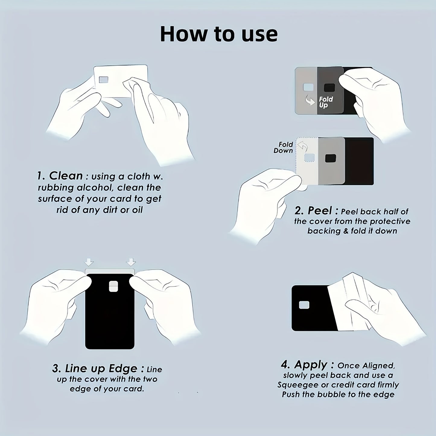 1 Set of 4 Thickened Frosted Artistic Fun Creative Illustration Credit Card Stickers, Suitable for Credit Cards, Bank Cards, Debit Cards, Bus Cards, Removable Self-Adhesive Decorative Card Stickers, Scratch-Resistant,, Decora