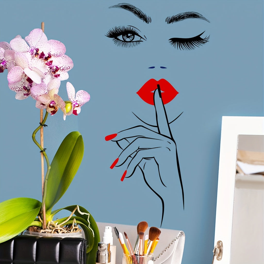 1 elegant Women's wall sticker, suitable for background wall decoration in living rooms, bedrooms, home decoration, cabinet decoration, etc