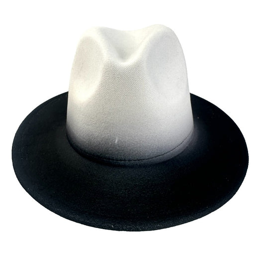 's Western Cowboy Hat - Wide Brim Gradient Blue/White/Navy/Dark Brown/Coffee Brown Felt, Funky Ombre Style for Rodeo, Country Music Festivals, Cowboy Parties - Durable & Hand Washable (No Feathers)