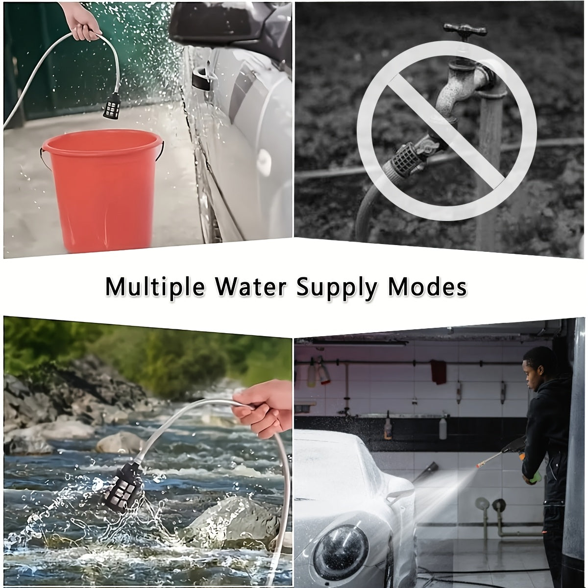 1 Wireless High Pressure Water Gun, Portable Cordless Car Washing Tool, Powerful Car Washing Tool, Garden Hose Nozzle, Multi-functional Watering Tool, Suitable for Home, Garden  Car  Elevator.., Power Washer, Portable Car Was