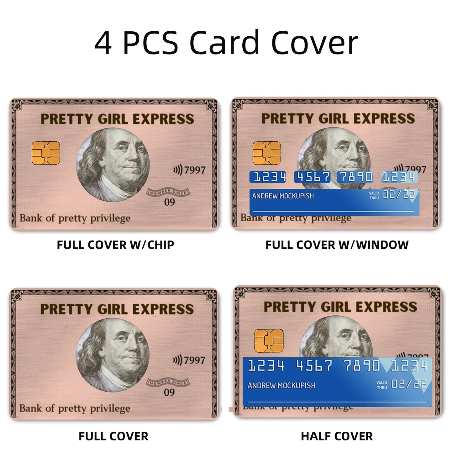 1 set of 4 thickened frosted art and interesting creative illustrations credit card stickers suitable for credit cards, bank cards, debit cards, bus cards, removable self-adhesive decorative card stickers, scratch-resistant,