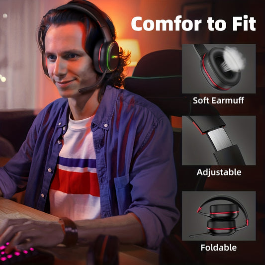 [Wireless Gaming Headset] UG-05 2.4GHz Wireless Gaming Headset | Ultra-Low Latency Technology + Immersive Vibration Feedback | 30H Battery Life Over-Ear Design | Detachable Microphone + High-Speed Wireless Adapter | Dynamic R