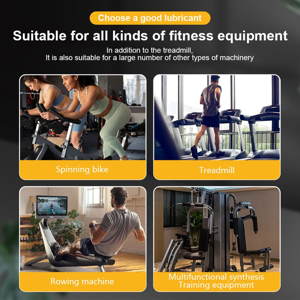 0.22lb or 0.44lb Treadmill Belt Lubricant with Applicator Tube & Gloves - 100% Silicone Oil, Odorless Non-Drip Formula, Reduces Friction & Noise, Fit for Treadmills, Gym Equipment Maintenance, Prolongs Belt Life