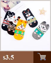 1 Pair Of Cute Animals Funny Socks Kawaii Cats And Dogs Somalia Art White Socks Women Novel Harajuku Funny Animal Cotton Socks