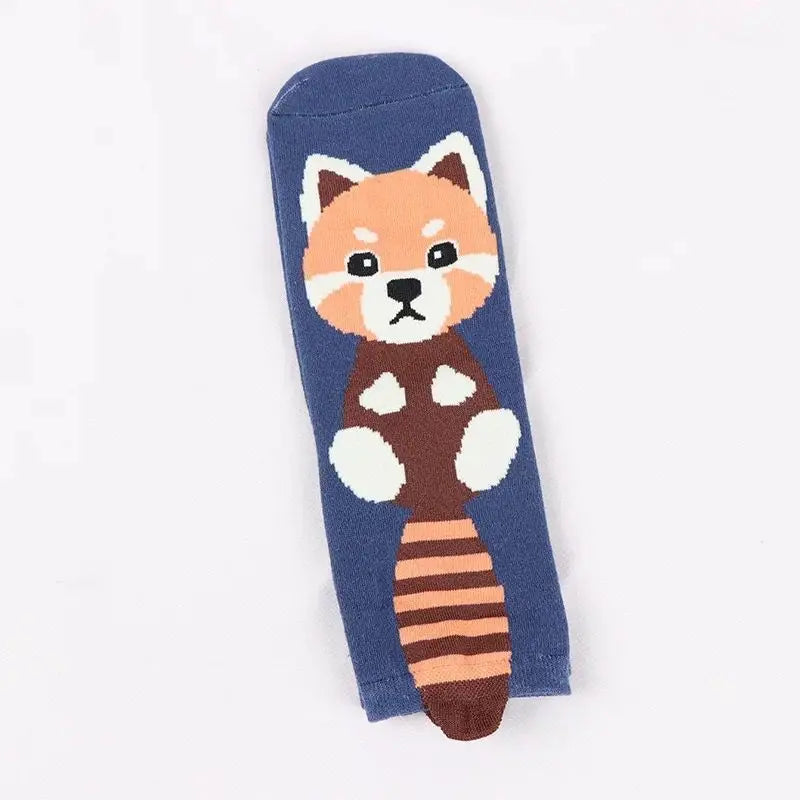 1 Pair Of Cute Animals Funny Socks Kawaii Cats And Dogs Somalia Art White Socks Women Novel Harajuku Funny Animal Cotton Socks