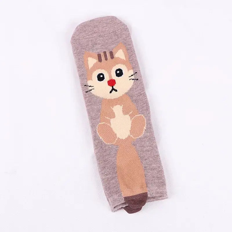 1 Pair Of Cute Animals Funny Socks Kawaii Cats And Dogs Somalia Art White Socks Women Novel Harajuku Funny Animal Cotton Socks