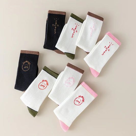 1 Pairs Men's Socks Cactus Jack Skate New WHITE Crew Socks Fashion Bandanas Funny Streetwear Hip Hop Style Mens Gifts