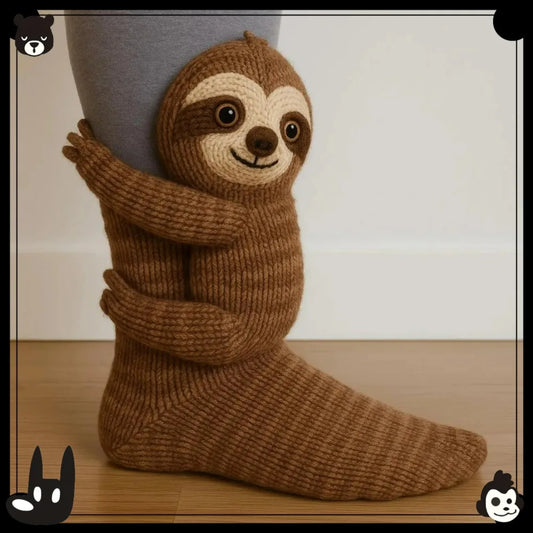  3D Knitted Cute Animal Floor Socks New Fun Novelty Handmade Crocheted Warm Socks Cubic Sloth sloth Creative Children's Gifts