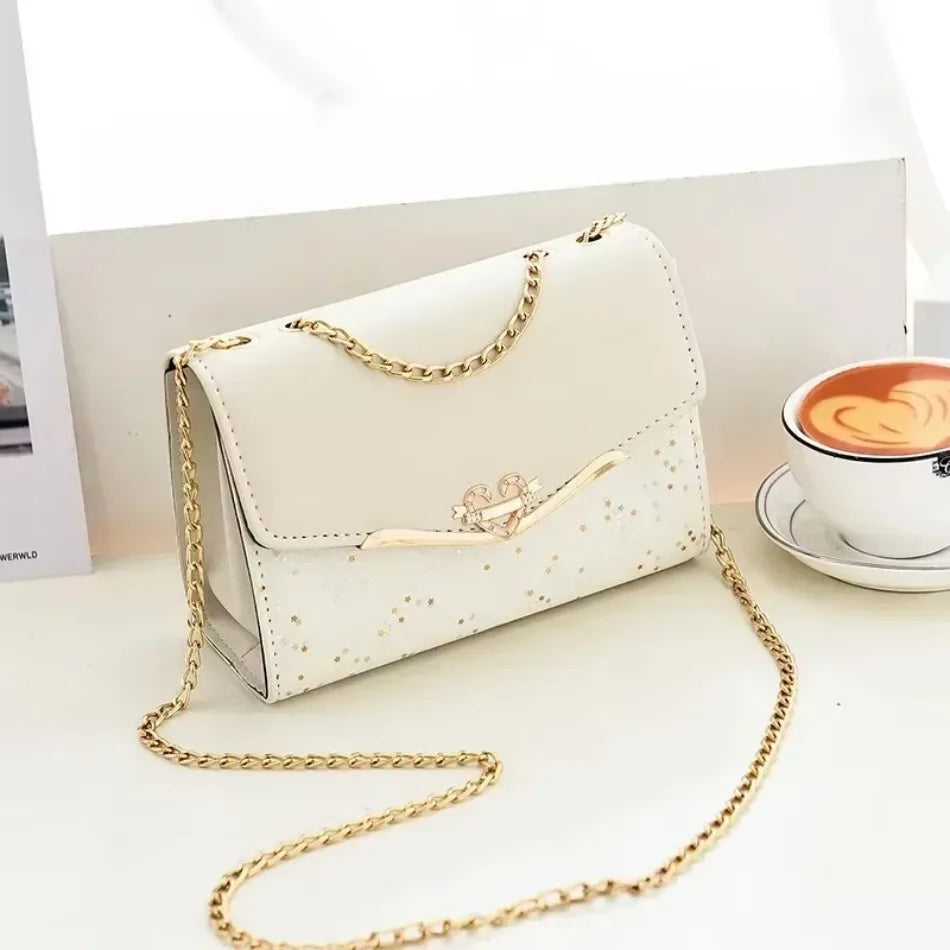 1 Pcs Versatile New Cute and High-end Handbag for Female College Students Fashionable and Versatile Chain Crossbody Shoulder Bag