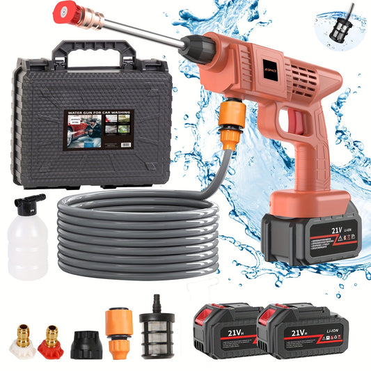 1 Wireless High Pressure Water Gun, Portable Cordless Car Washing Tool, Powerful Car Washing Tool, Garden Hose Nozzle, Multi-functional Watering Tool, Suitable for Home, Garden  Car  Elevator.., Power Washer, Portable Car Was