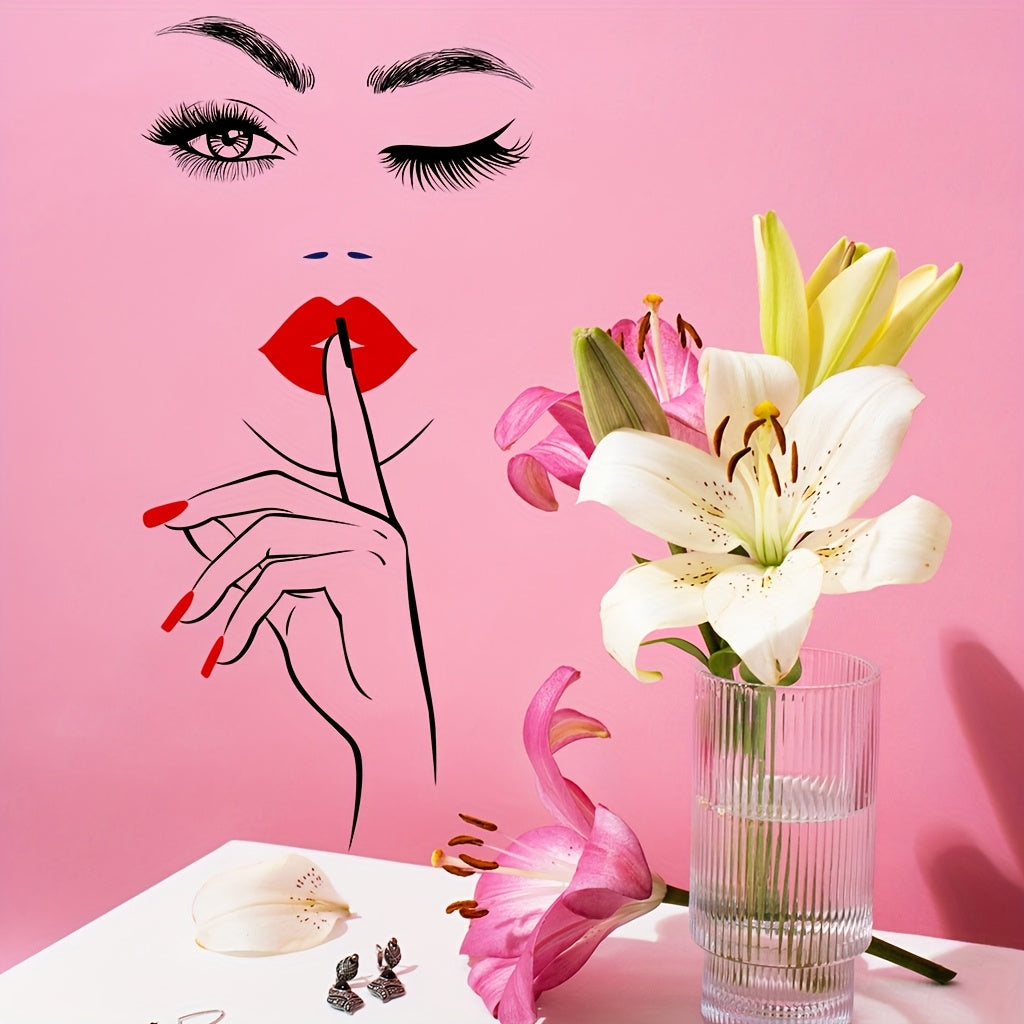 1 elegant Women's wall sticker, suitable for background wall decoration in living rooms, bedrooms, home decoration, cabinet decoration, etc