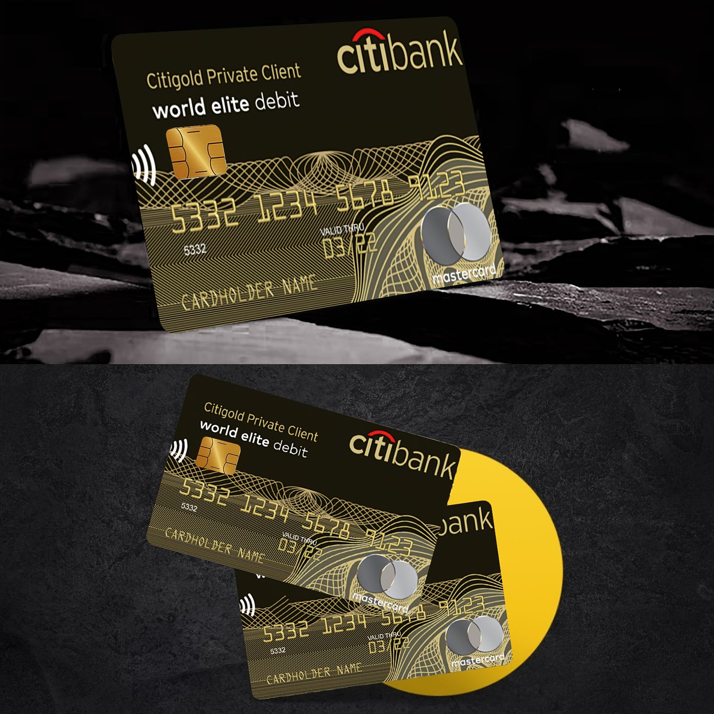 1 Set of 2 Luxury Golden Line Pattern Credit Card Stickers, Anti-Fingerprint and Scratch-Resistant Ultra-Thin High-Quality Suitable for Prepaid Cards, Transit Cards, and Special Credit Cards