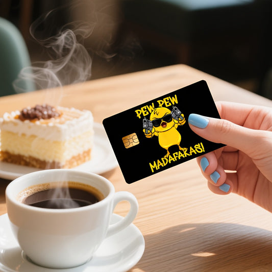 "Pewpew Yellow Duck Card Sticker Cute Anime Cartoon"Credit Card Sticker used for EBT, transportation, keys, credit cards, debit cards, card skins, protect bank cards, no bubbles, High Quality, suitable for small chip cards, D