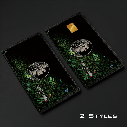 1 set of 2 "Art and Fashion Fusion" creative pattern credit card stickers, anti-fingerprint and scratch-resistant, ultra-thin, suitable for debit cards, transit cards, and credit cards