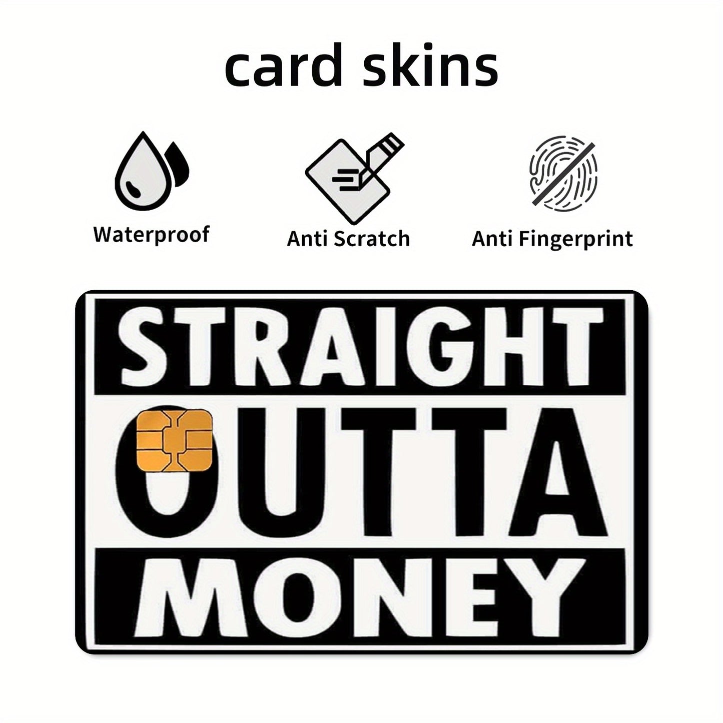 1 set of 4 thickened frosted credit card stickers suitable for credit cards, bank cards, debit cards and bus cards. Removable self-adhesive decorative card stickers are scratch-proof, stain-resistant and good quality