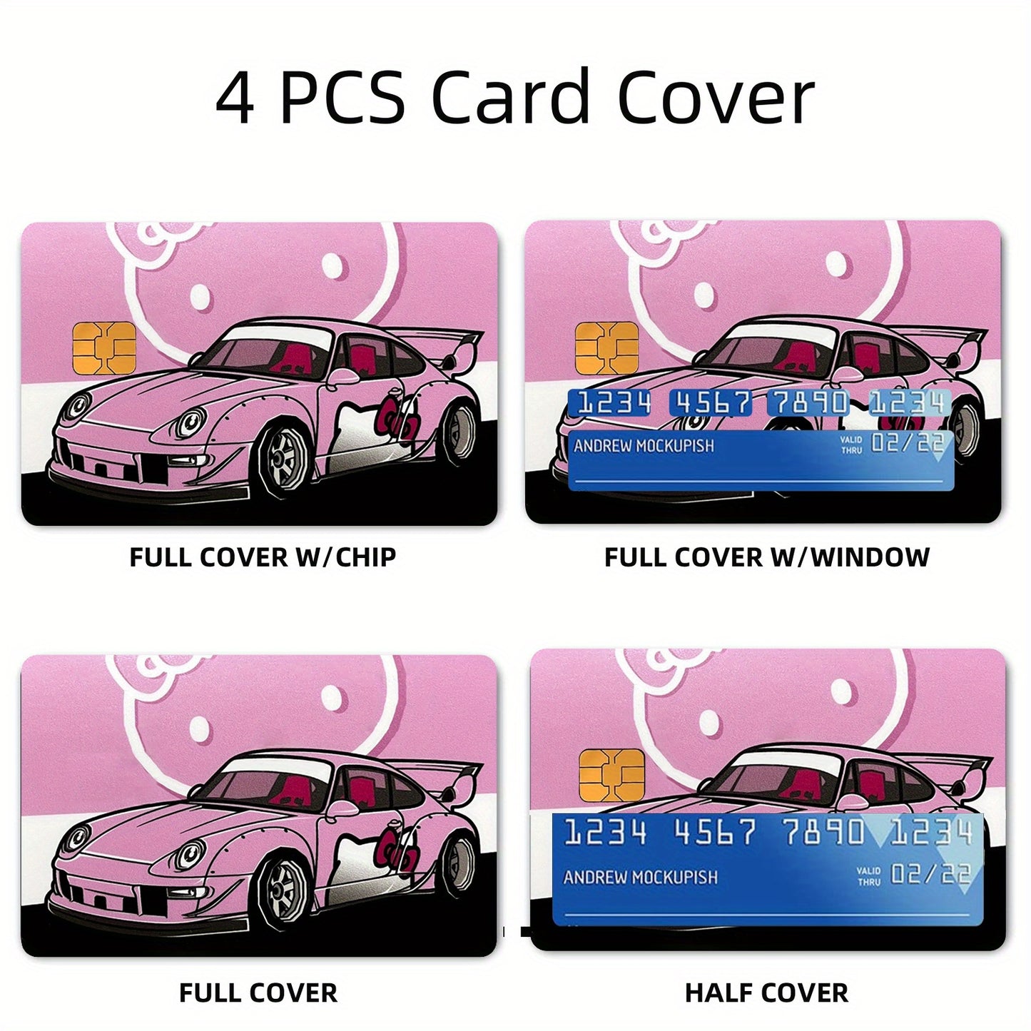 1 Set of 4 Thickened Frosted Racing Car Men'S And Women'S Credit Card Stickers Suitable for Credit Cards, Bank Cards, Debit Cards, Bus Cards, Removable Self-Adhesive Decorative Card Stickers, Scratch-Resistant, Quality, Creat