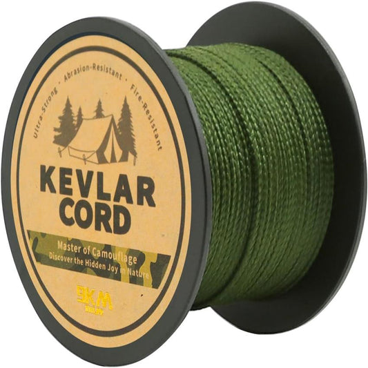1 Roll (9KM/5.6 Miles) DWLIFE Heavy-Duty Kevlar Cord - -Grade Green-like White High-Strength Rope, Lightweight & Flexible Survival Cord for Camping,, Emergency Kits, Tents, Tarps (Compatible with KM Scale)