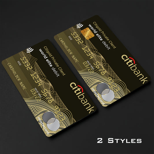 1 Set of 2 Luxury Golden Line Pattern Credit Card Stickers, Anti-Fingerprint and Scratch-Resistant Ultra-Thin High-Quality Suitable for Prepaid Cards, Transit Cards, and Special Credit Cards